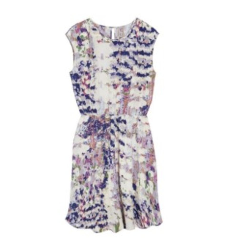 Collective Concepts Cream Floral Abstract Print Dress
